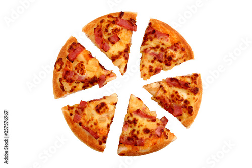 Italian pizza isolated on a white background.