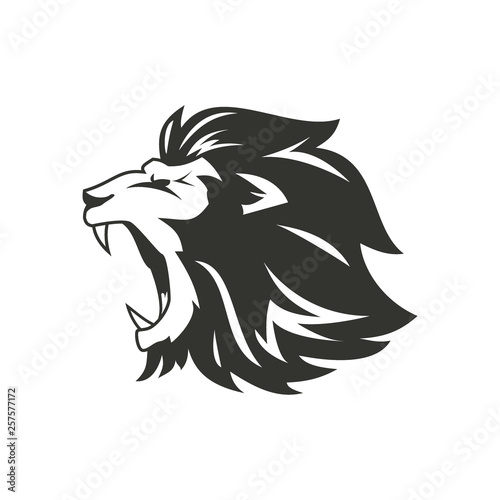 Heraldic lion silhouette.