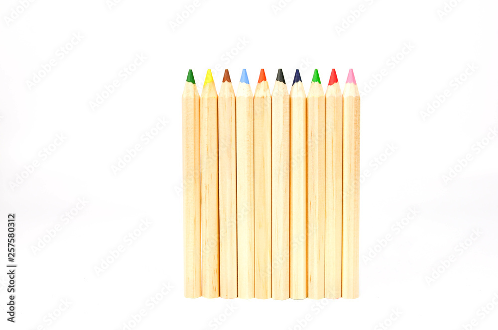 colored pencils on background