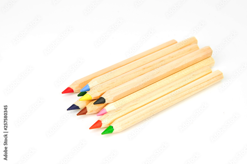 colored pencils on background