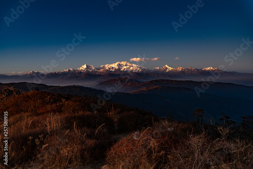 Mount Kanchenjunga during dusk