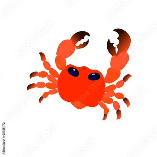 sea red cute cartoon crab vector image