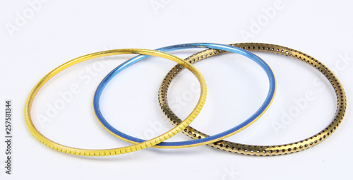 Collection of Colorful Bangles Isolated on White