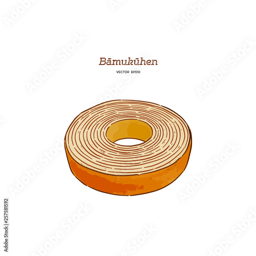 Baumkuchen cake vector illustration - Vector