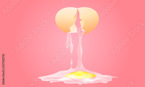 cooking omelet poached egg. happy easter day. vector illustration eps10