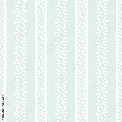 Vector Delicate Daisies Border on Light Green seamless pattern background.
