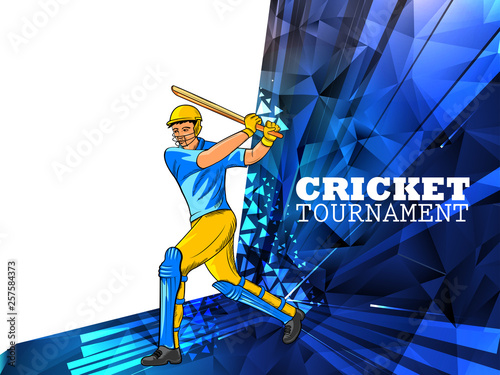 easy to edit vector illustration of player batsman in Cricket Championship Tournament background