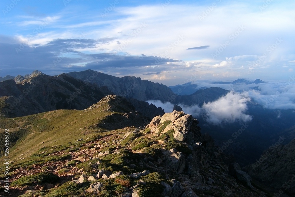 The mountains of Corsica, trekking route GR-20 The mountains of Corsica, trekking route GR-20