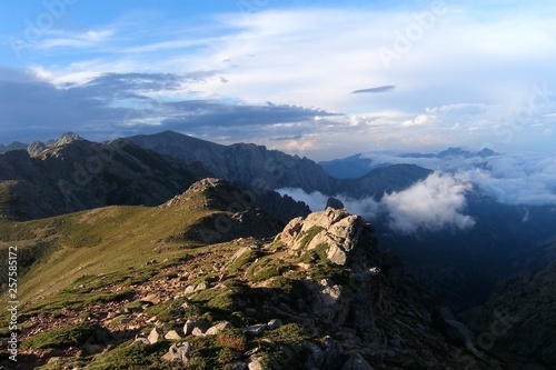 The mountains of Corsica, trekking route GR-20