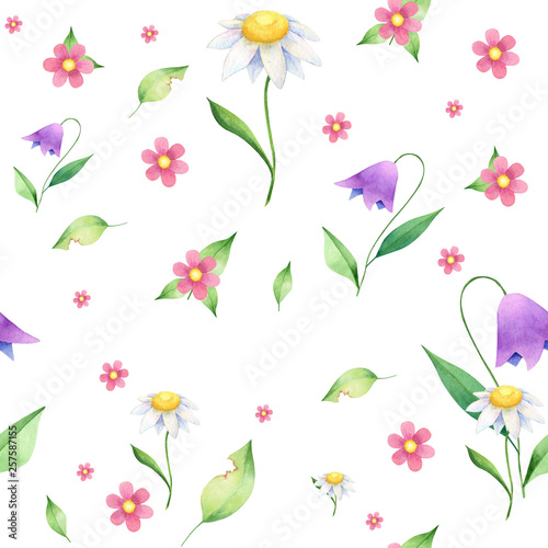 Wallpaper Mural Tender floral seamless pattern on white background Torontodigital.ca