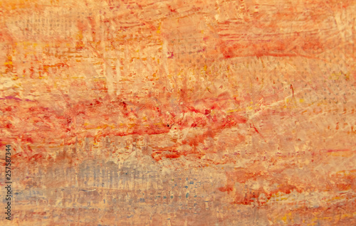Red oil paint on canvas as abstract background