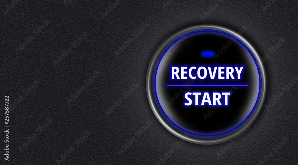 Engine start button with message of recovery Engine start button with message of recovery