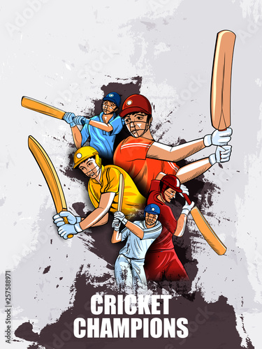 easy to edit vector illustration of player batsman in Cricket Championship Tournament background