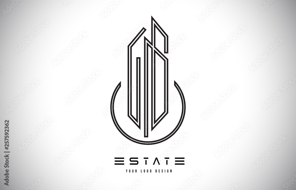 Real Estate Modern Monogram Logo Design. Real Estate Lines Abstract Buildings Icon. Real Estate Modern Monogram Logo Design. Real Estate Lines Abstract Buildings Icon.