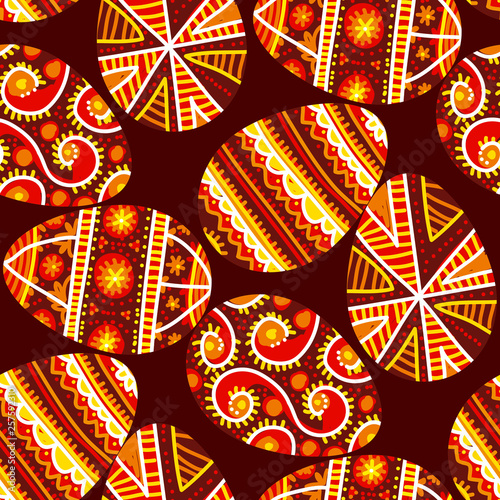 Easter eggs with folk-style...