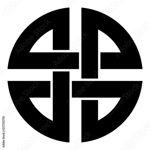 Knot shield symbol of protection Ancient symbol icon black color vector illustration flat style image