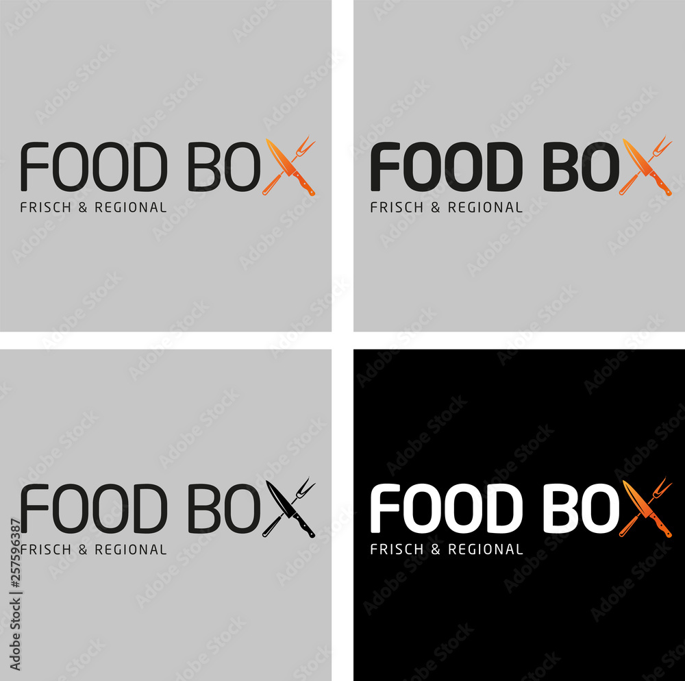 Obraz premium Logo Food Box X-Fork-Knife