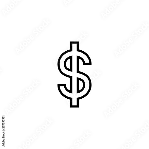 Dollar Outline Icon Vector