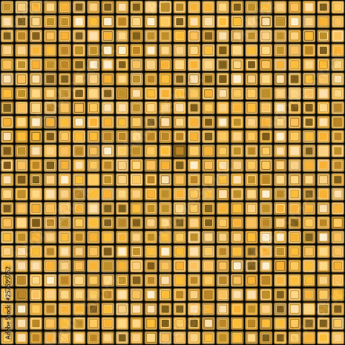 Seamless mosaic pattern with golden squares