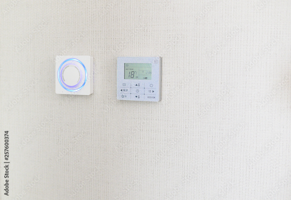 air conditioning control panel in home air conditioning control panel in home