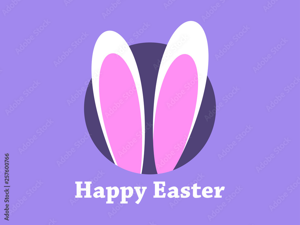 Happy Easter. Easter rabbit ears. Holiday card. Vector illustration