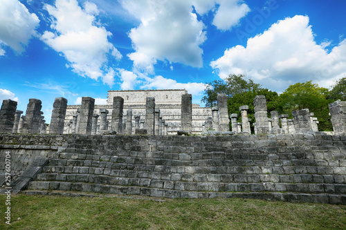 Chichen Itza, Columns in the Temple of a Thousand Warriors, Mexico photo