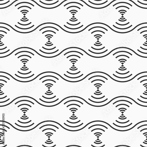 Abstract geometric seamless pattern. Regularly repeating geometric shapes.