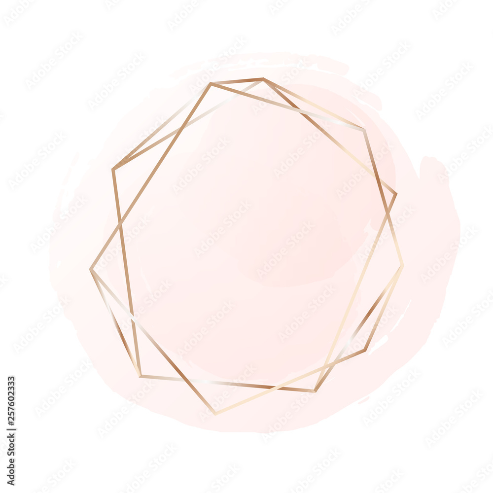 Rose gold frame with pastel pink background. Logo background for beauty and  fashion Stock Vector | Adobe Stock