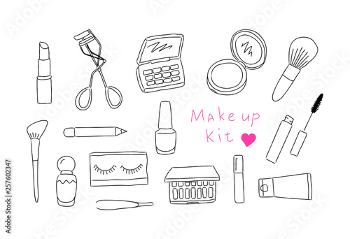 Make up kit hand drawn icons