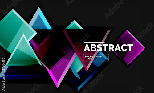 Wallpaper Mural Glossy mosaic style geometric shapes - squares and triangles on black Torontodigital.ca