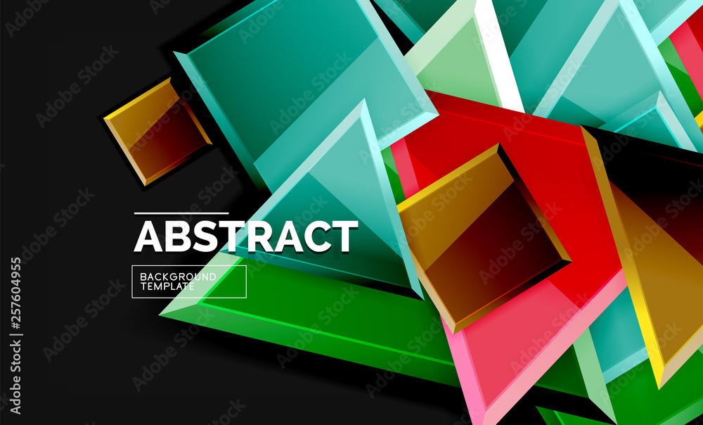 Squares and triangles geometrical background Squares and triangles geometrical background