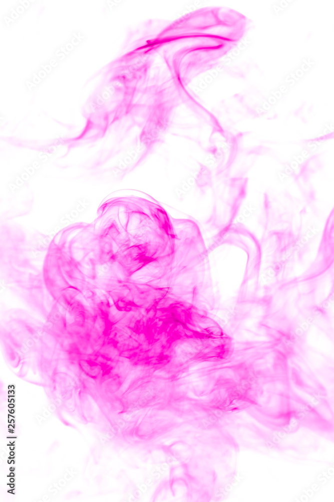 Fototapeta premium Purple smoke on white background