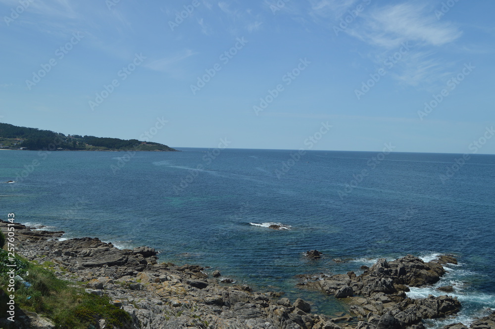 Beautiful Views Of The Bay Of Puerto Del Son. Nature, Architecture, History, Street Photography. August 19, 2014. Porto Do Son, La Coruña, Galicia, Spain.