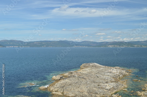 Fototapeta Naklejka Na Ścianę i Meble -  Beautiful Views Of The Bay Of Puerto Del Son. Nature, Architecture, History, Street Photography. August 19, 2014. Porto Do Son, La Coruña, Galicia, Spain.