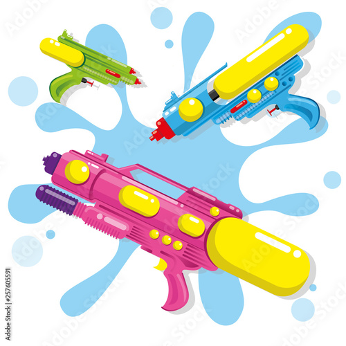 water songkran festival of Thailand new years. Vector