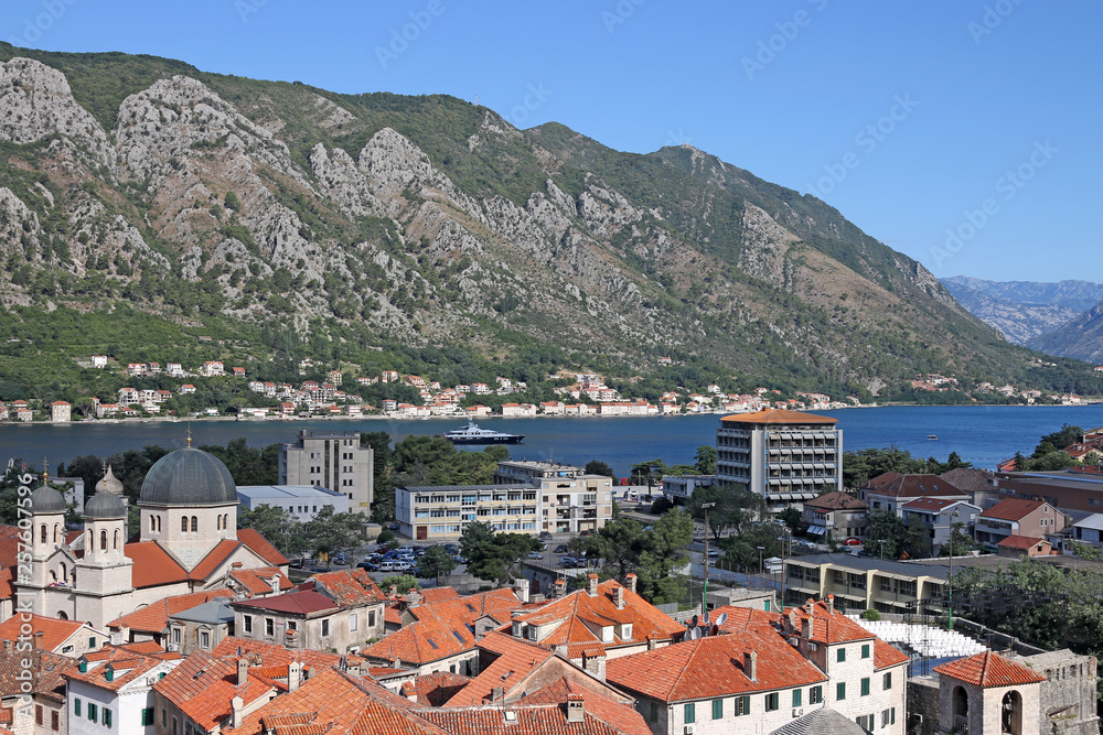 Bay of Kotor landscape Montenegro in summer