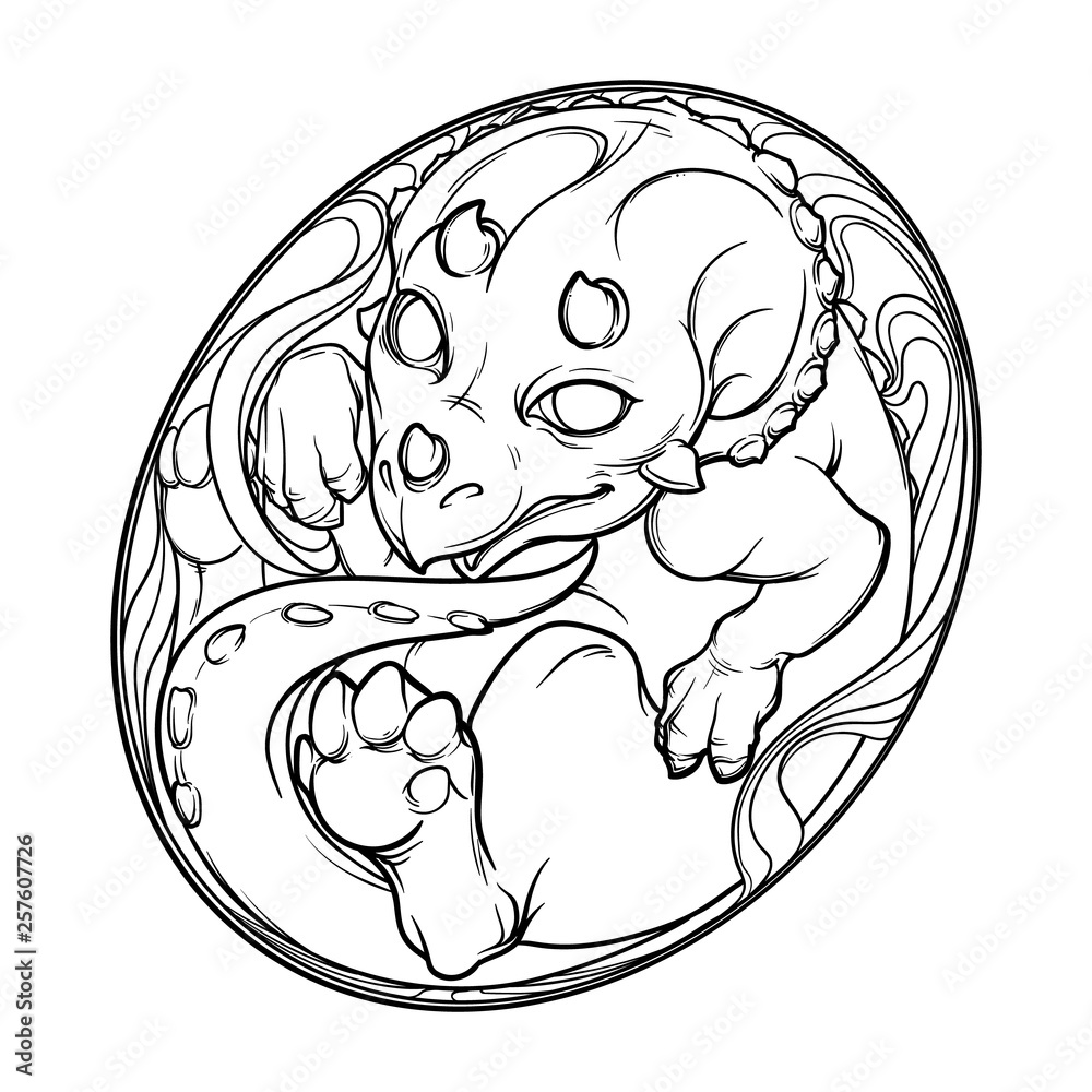 What was first a Dinosaur or an egg Baby Triceratops in the egg. Cute