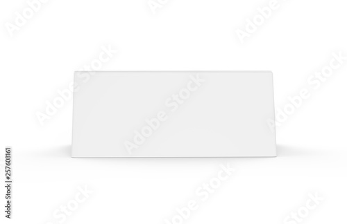 Fast food restaurant table tent mock up template, advertise your menus or make promotions with this professional and organised table talker, 3d illustration