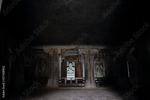 Ajanta caves  India. The Ajanta Caves in Maharashtra state are Buddhist caves monuments