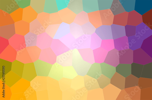 Abstract illustration of blue, green, orange, yellow Big Hexagon background