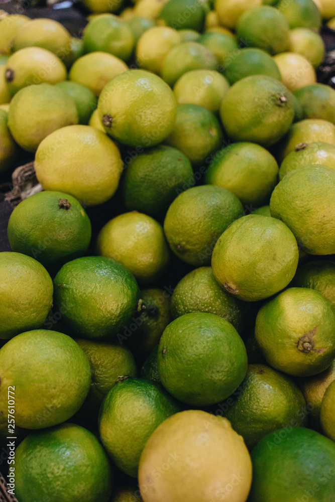 Pile of fresh green limes