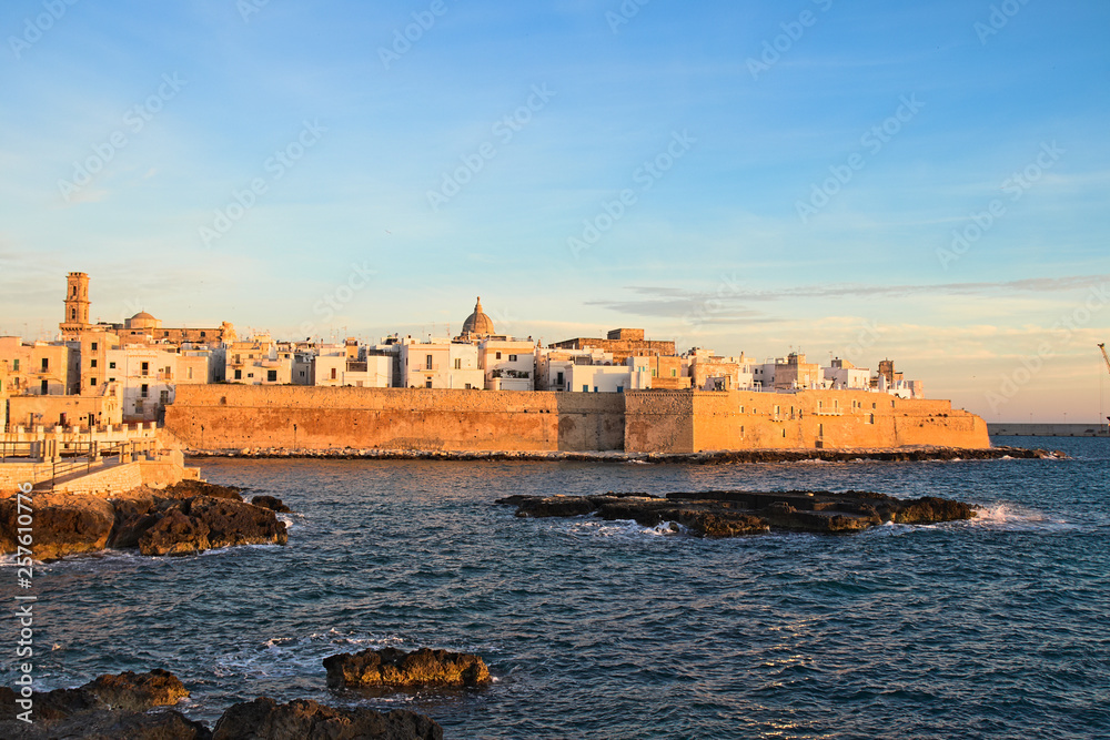 Sunrise on the old town of Monopoli, Puglia, southern Italy