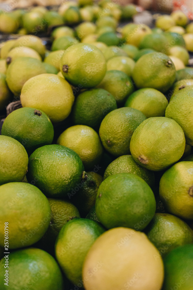 Pile of fresh green limes