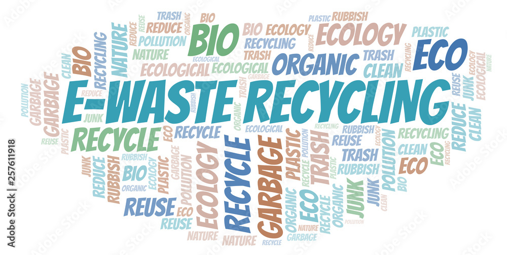 Fototapeta premium E-Waste Recycling word cloud.