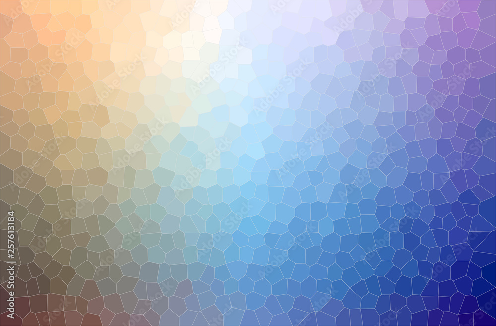 Abstract illustration of blue, yellow and green Small Hexagon background