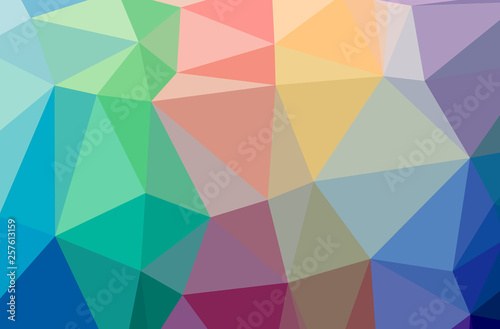 Illustration of abstract Blue, Red, Yellow And Green horizontal low poly background. Beautiful polygon design pattern.