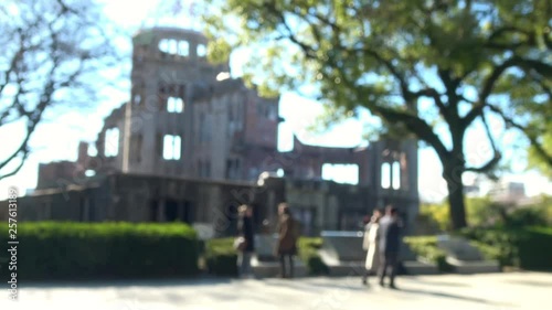 Wallpaper Mural Blur shot of people visiting Hiroshima city, Japan, 4k Torontodigital.ca