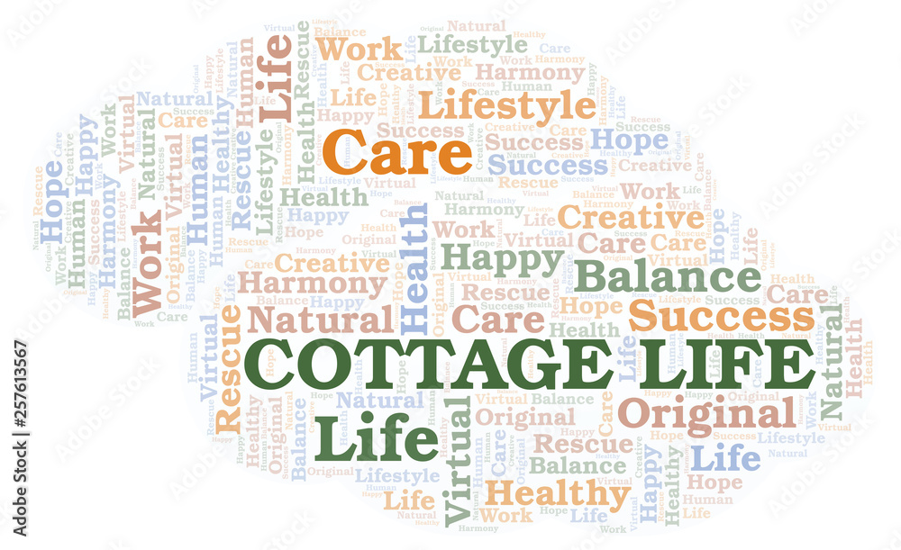 Obraz premium Cottage Life word cloud.