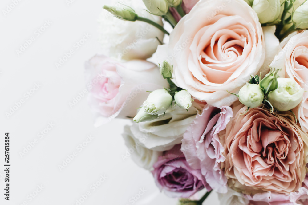 Beautiful spring bouquet with tender flowers 