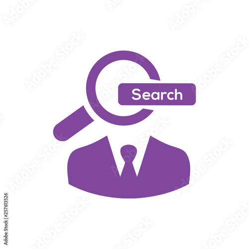 people, search people , job search , business search dark violet color  icon 